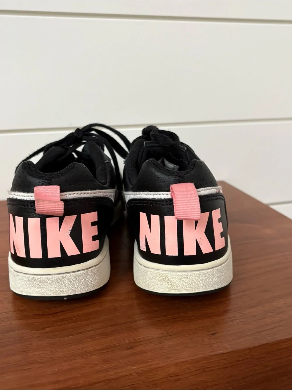 Nike Girls Court Borough VF Low Floral Swoosh Black Pink Youth 6Y Streetwear
